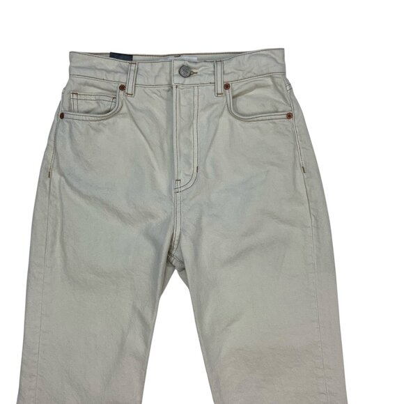 Reformation Cynthia High Rise Straight Jeans 24 Bone Cream Denim Button Fly - Picture 8 of 13